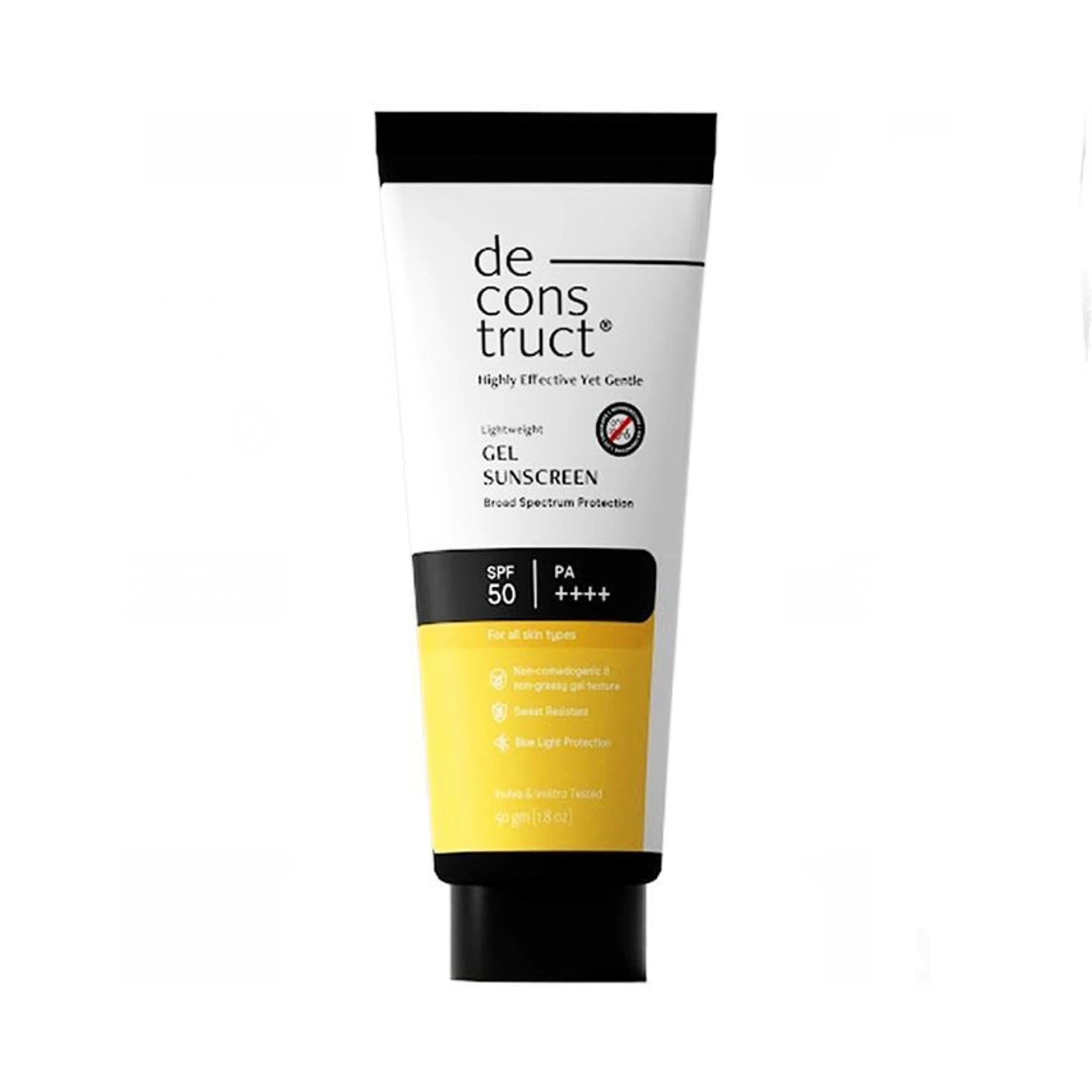 Deconstruct - Gel Sunscreen For Oily Skin - SPF 50 PA++++(50 Gm) | In-Vivo Tested